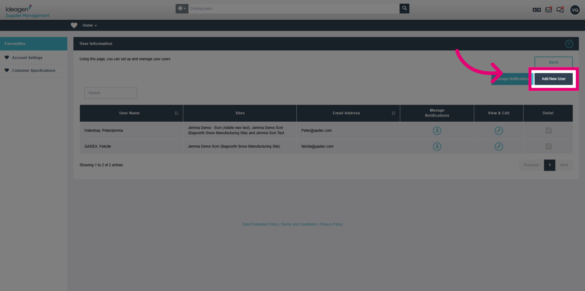 Select Add New User