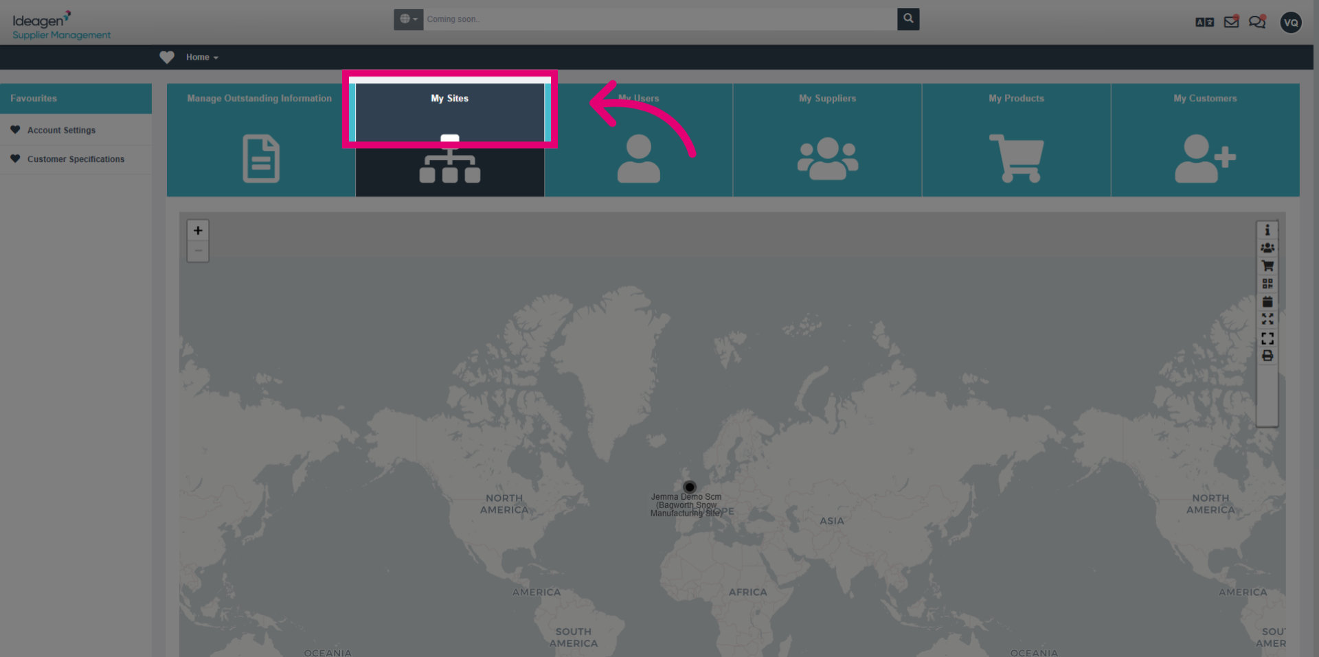 Navigate to My Sites