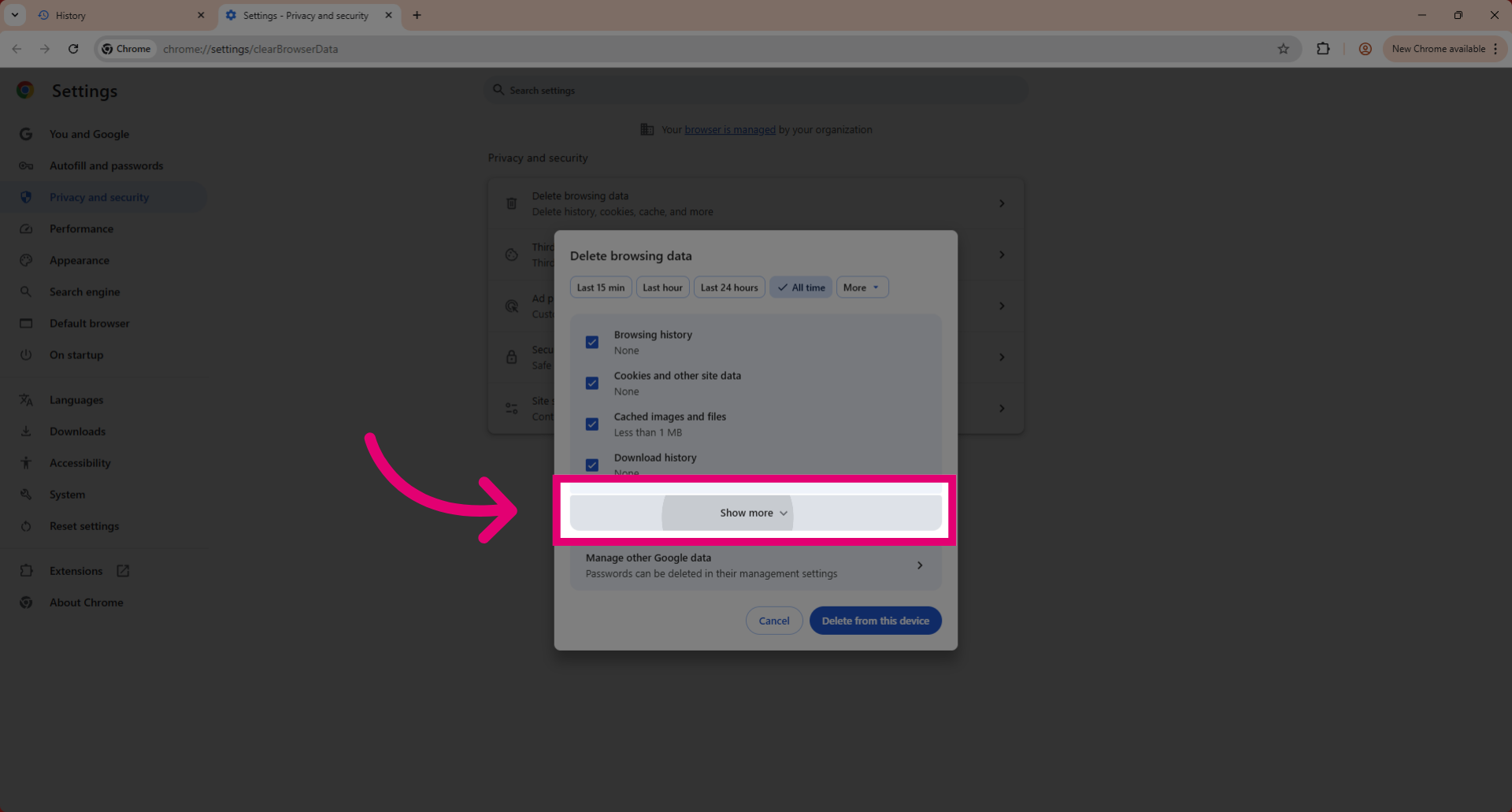 Expand Additional Options