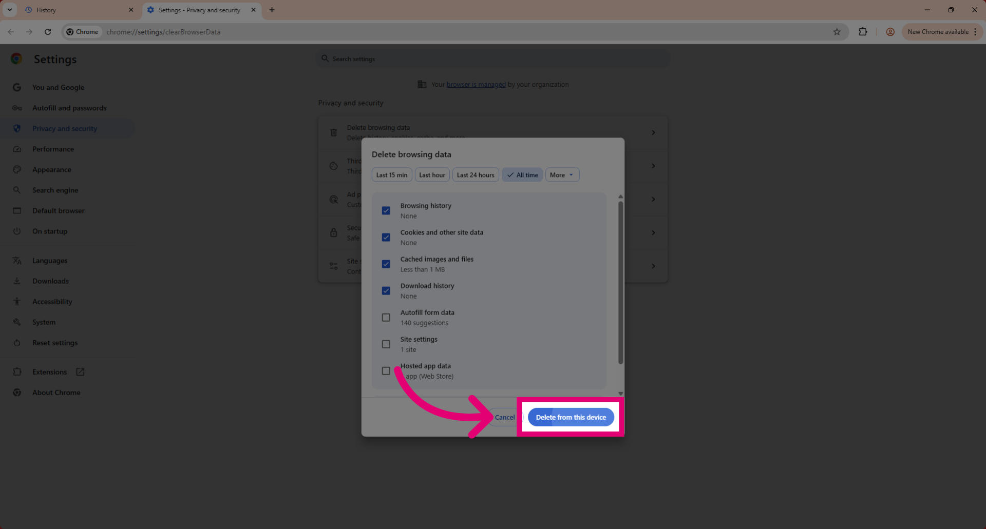 Confirm Data Deletion
