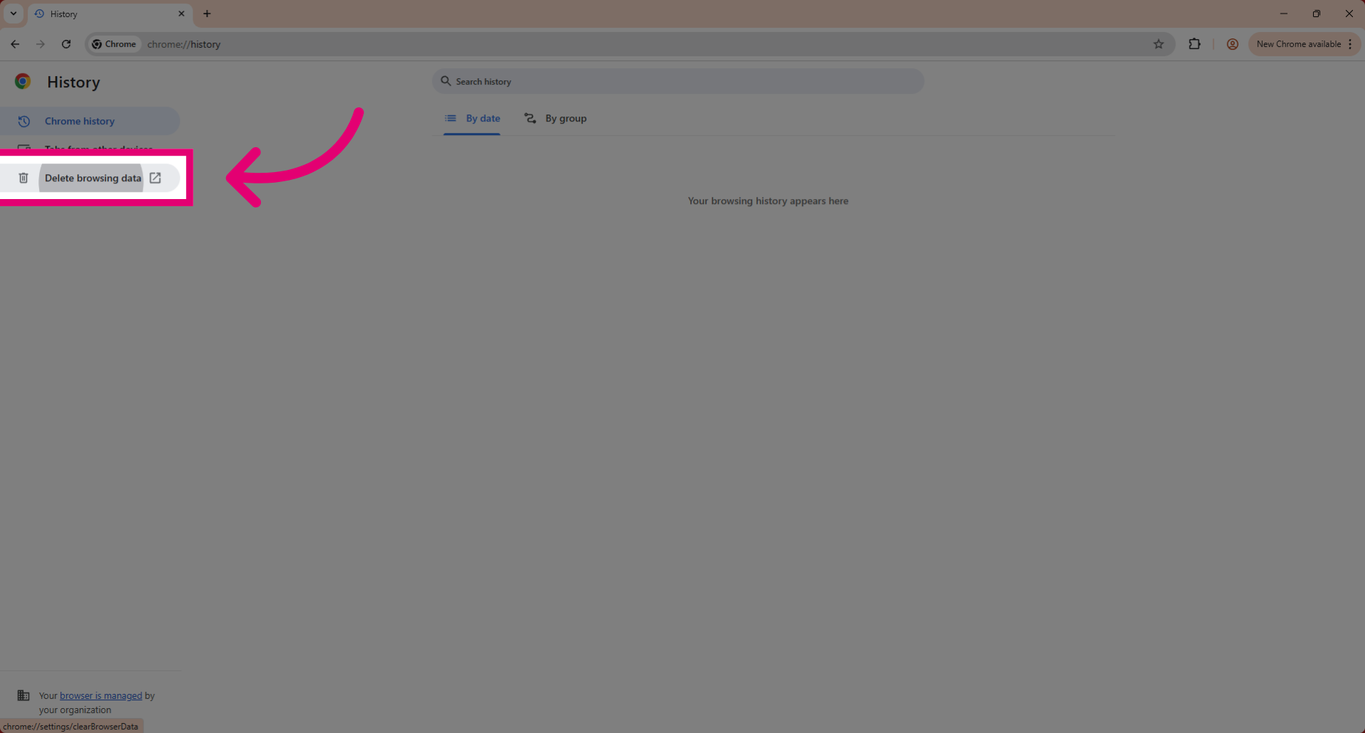 Select Delete Browsing Data