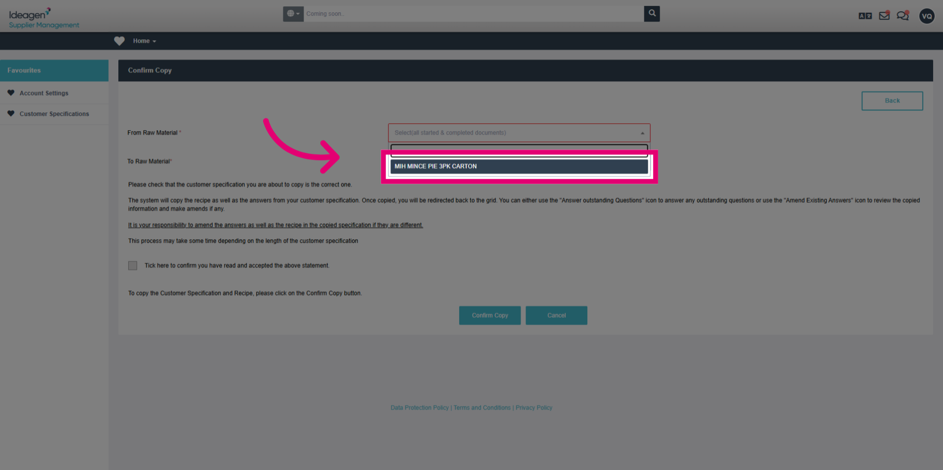 Choose Document to Copy