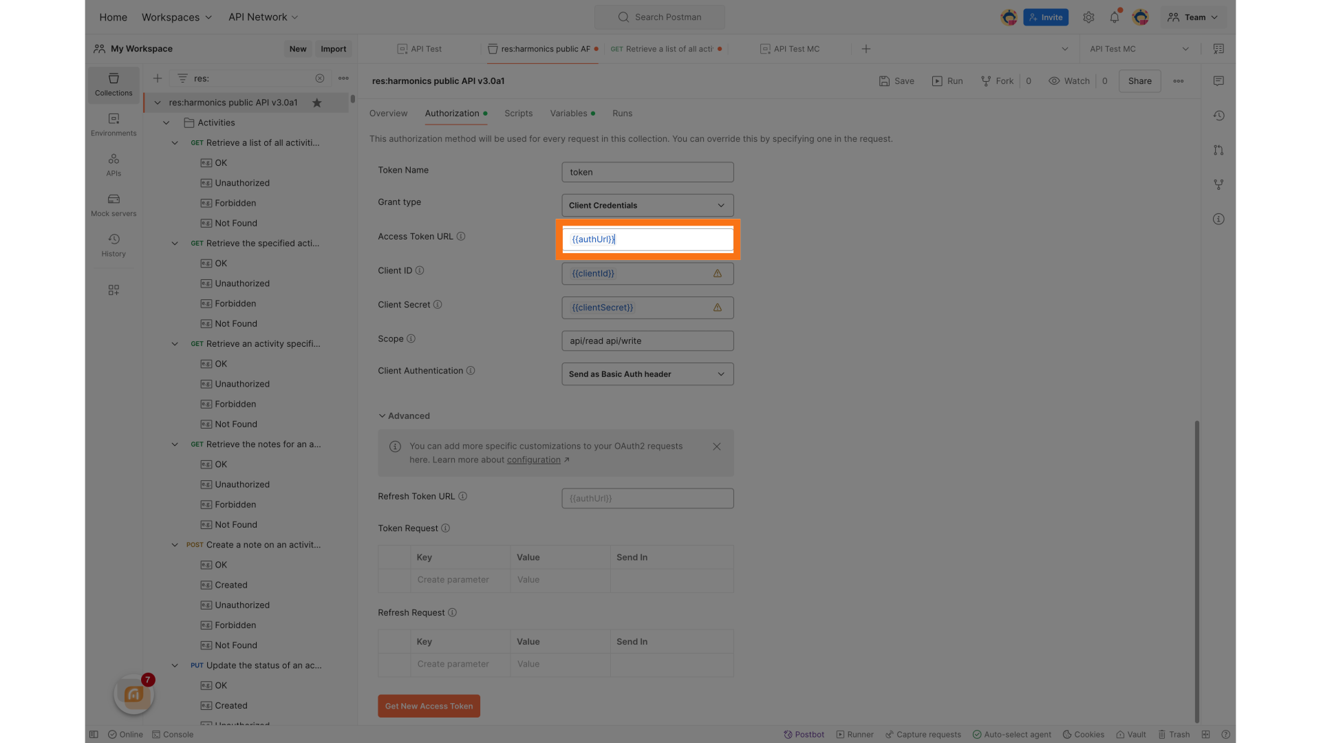 Click the Authorization Tab