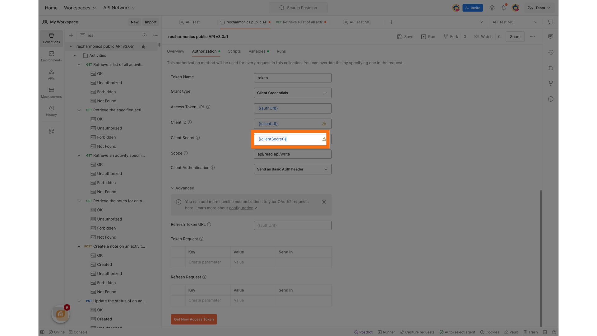 Set the Client Secret