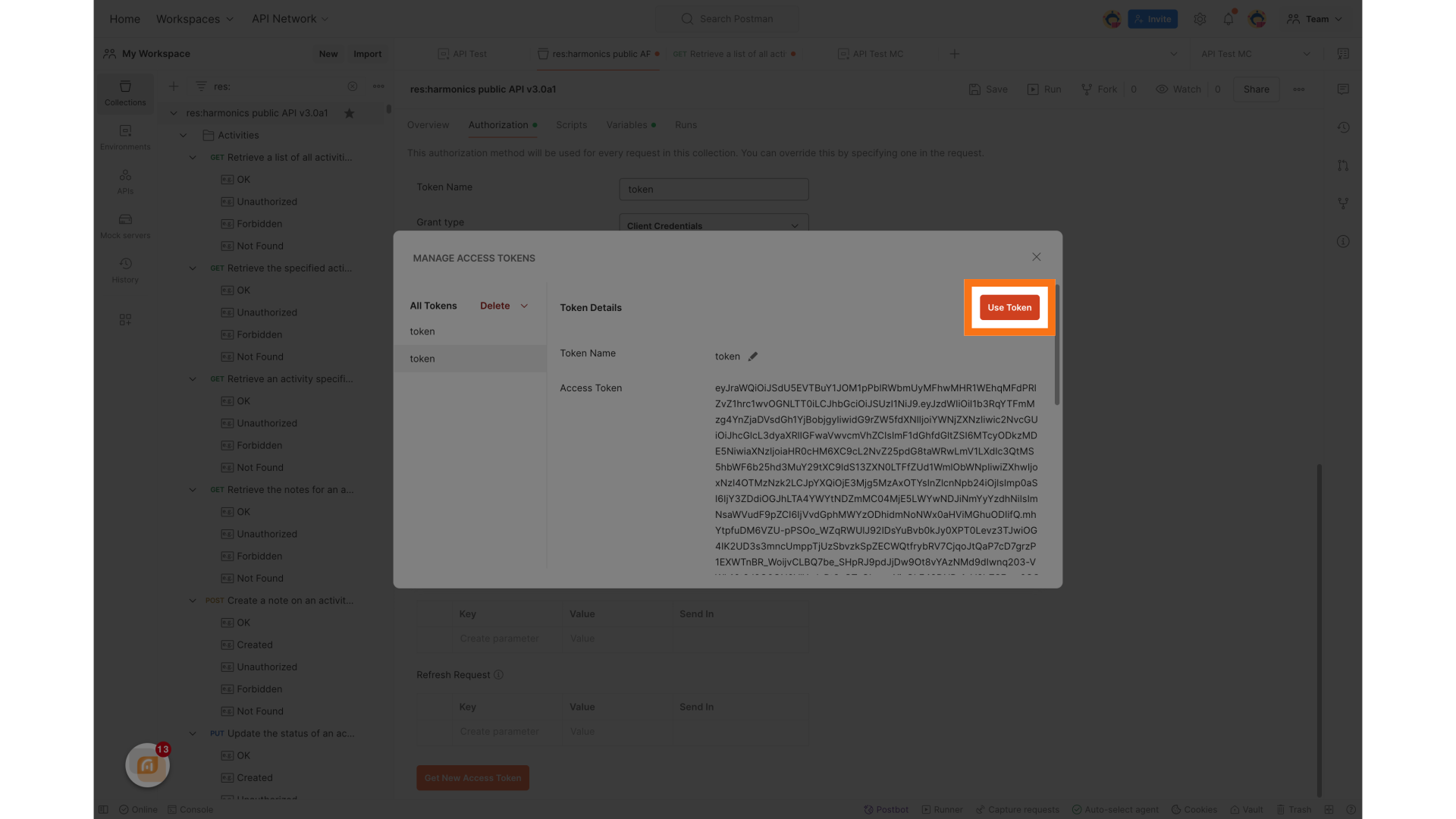 Click 'Use Token'