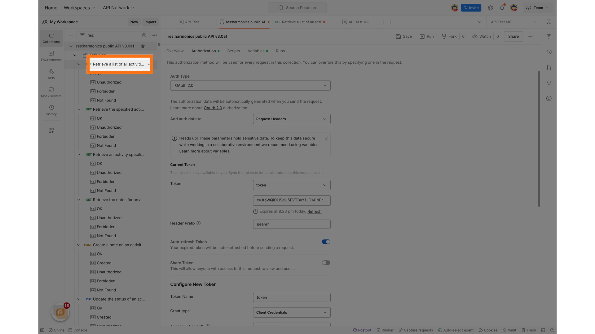 Test the API access
