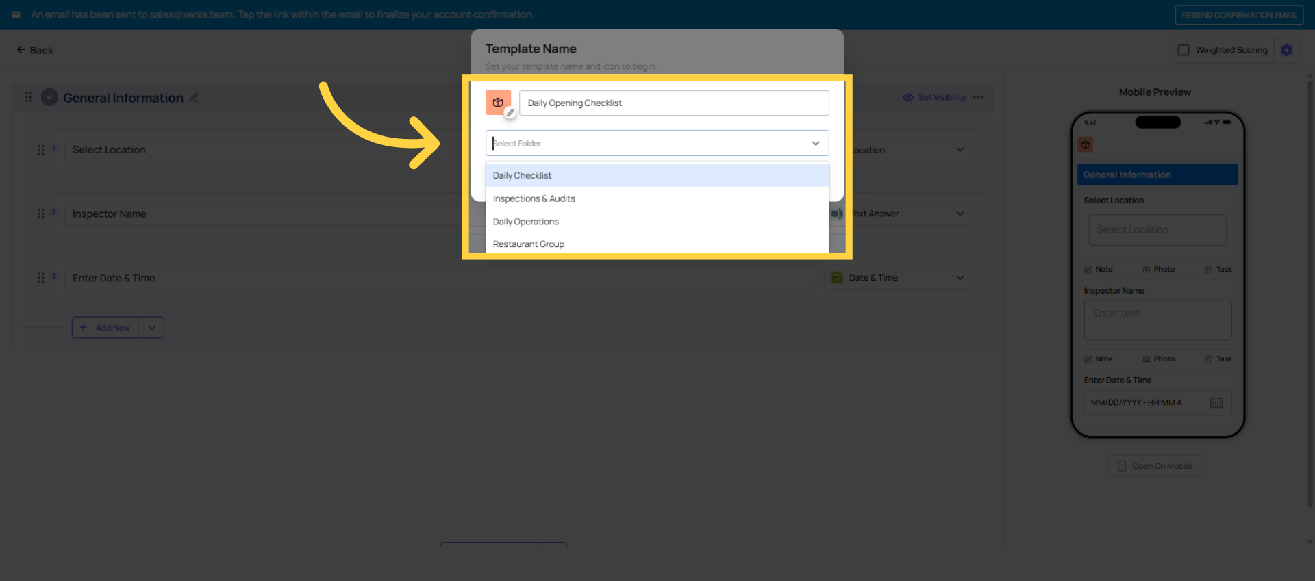 Select Template Folder