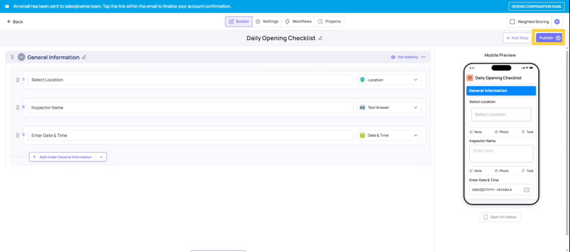 Template Publishing Requirement