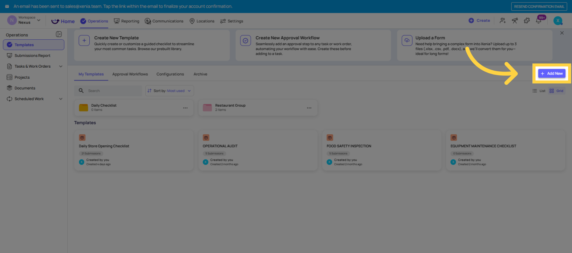 Add New Checklist Template