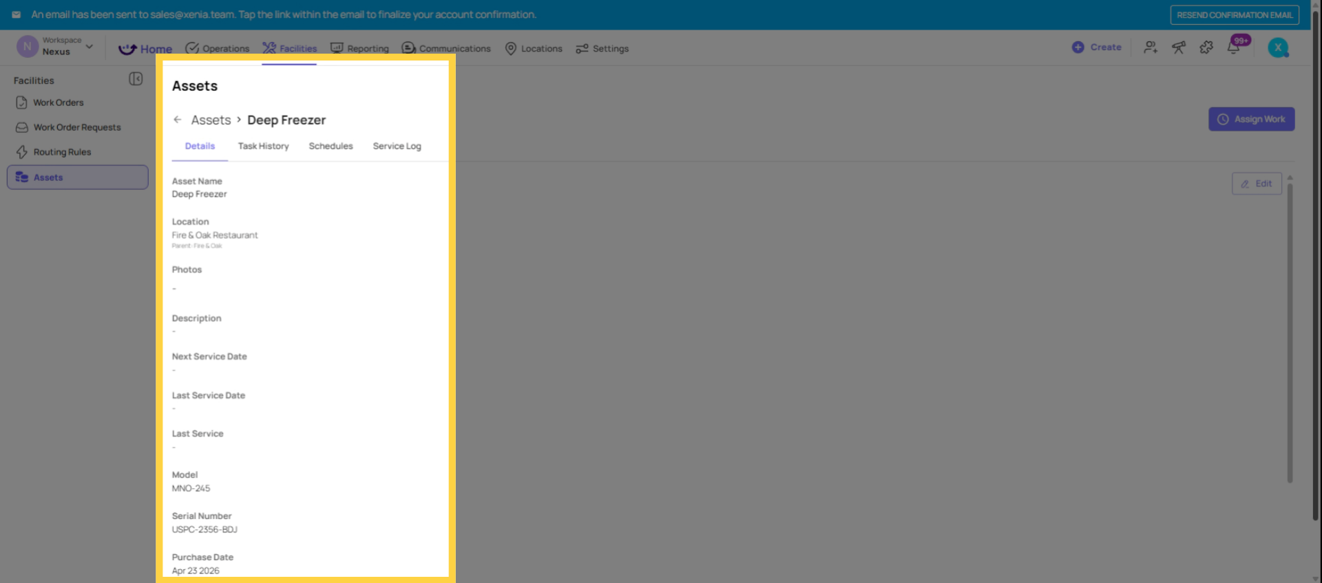 Review Asset Record Information