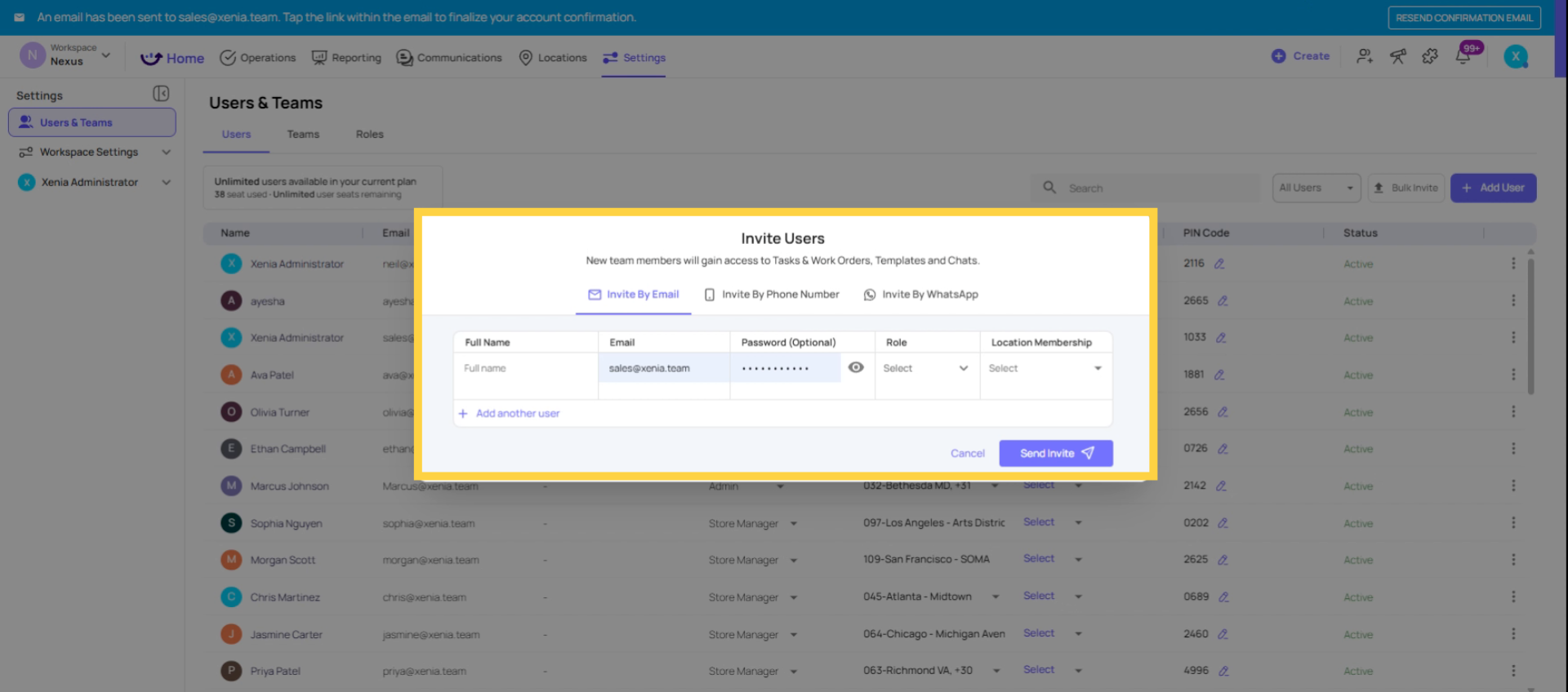 Invite Users After Role Creation