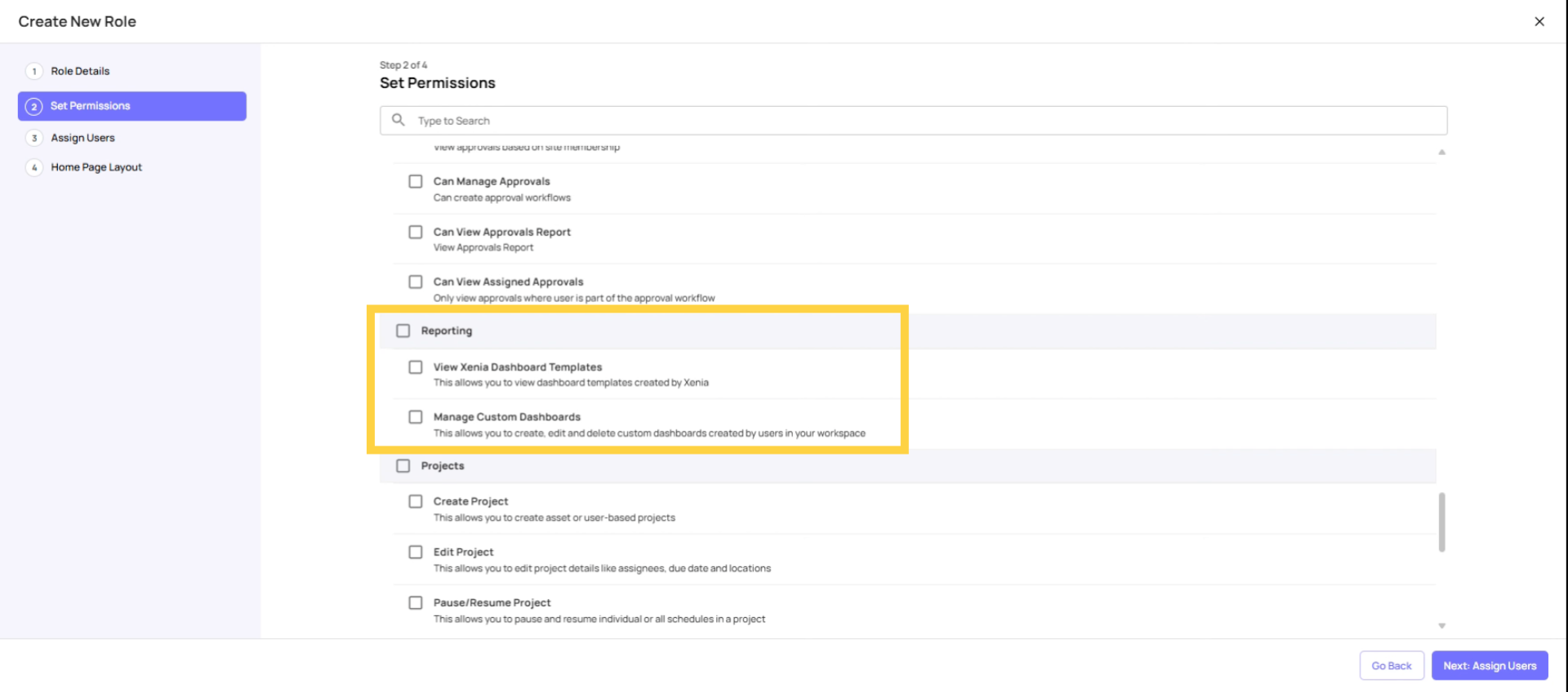 Enable Reporting Permissions