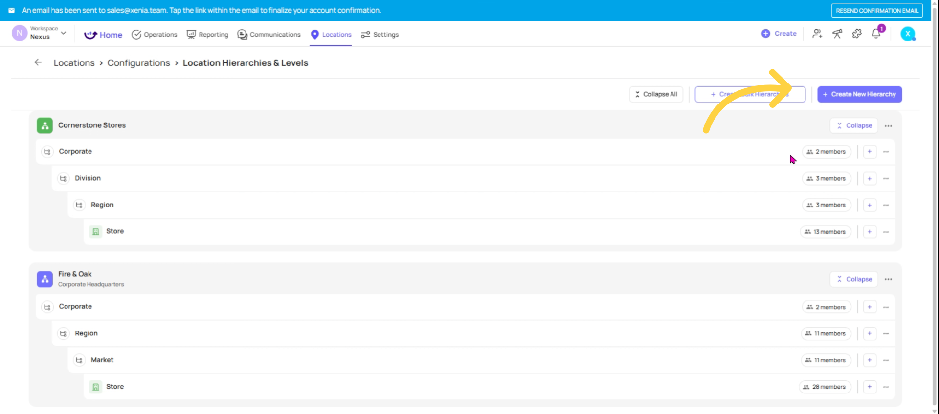 Create New Location Hierarchy