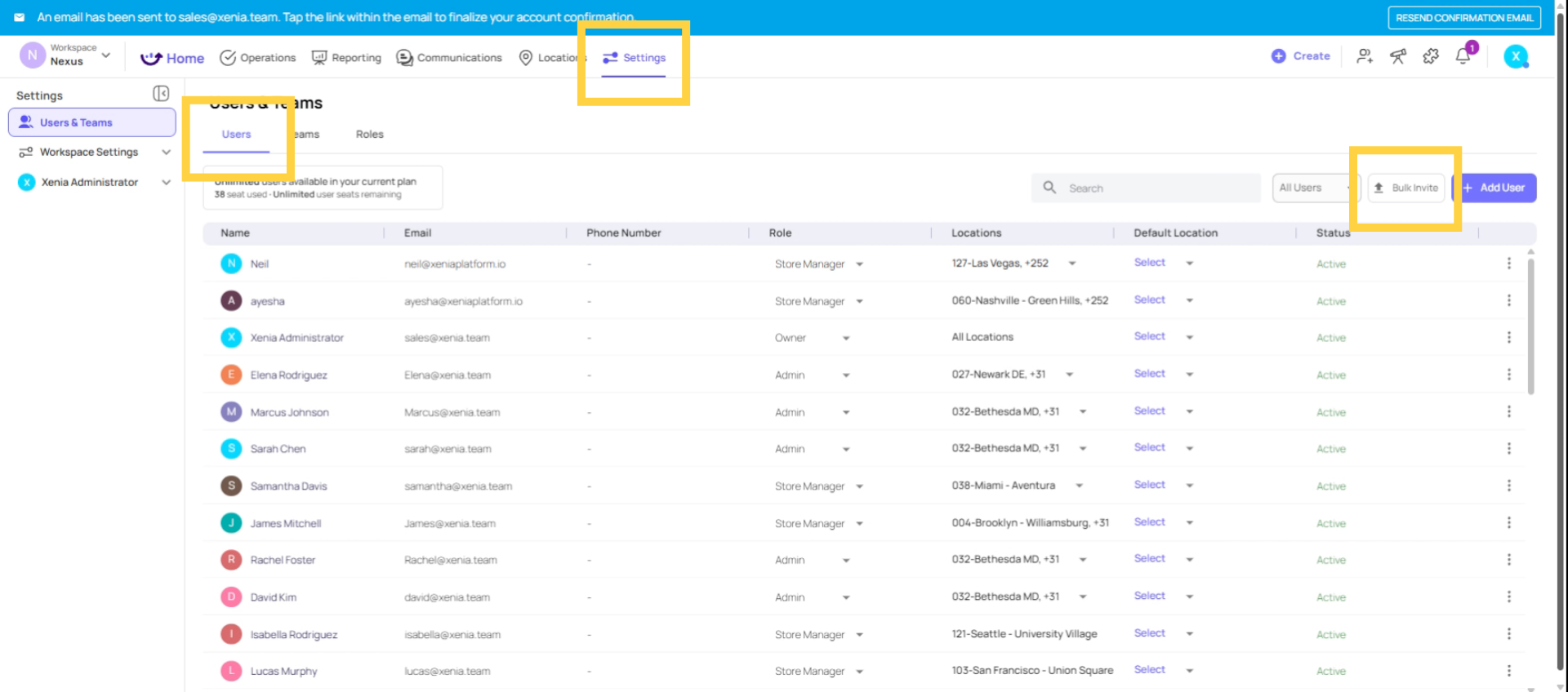 Access Bulk Invite Feature