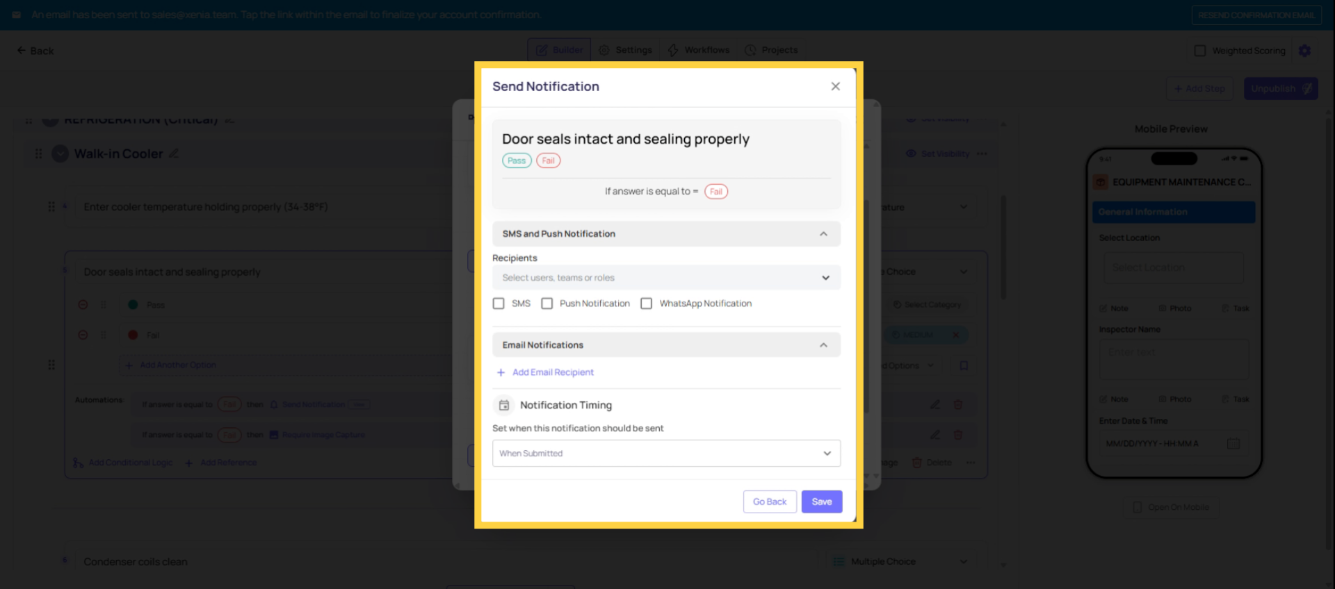Select Notification Recipients