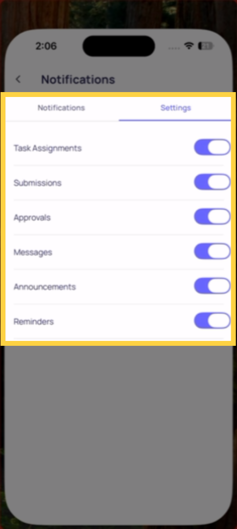 Choose Notification Types