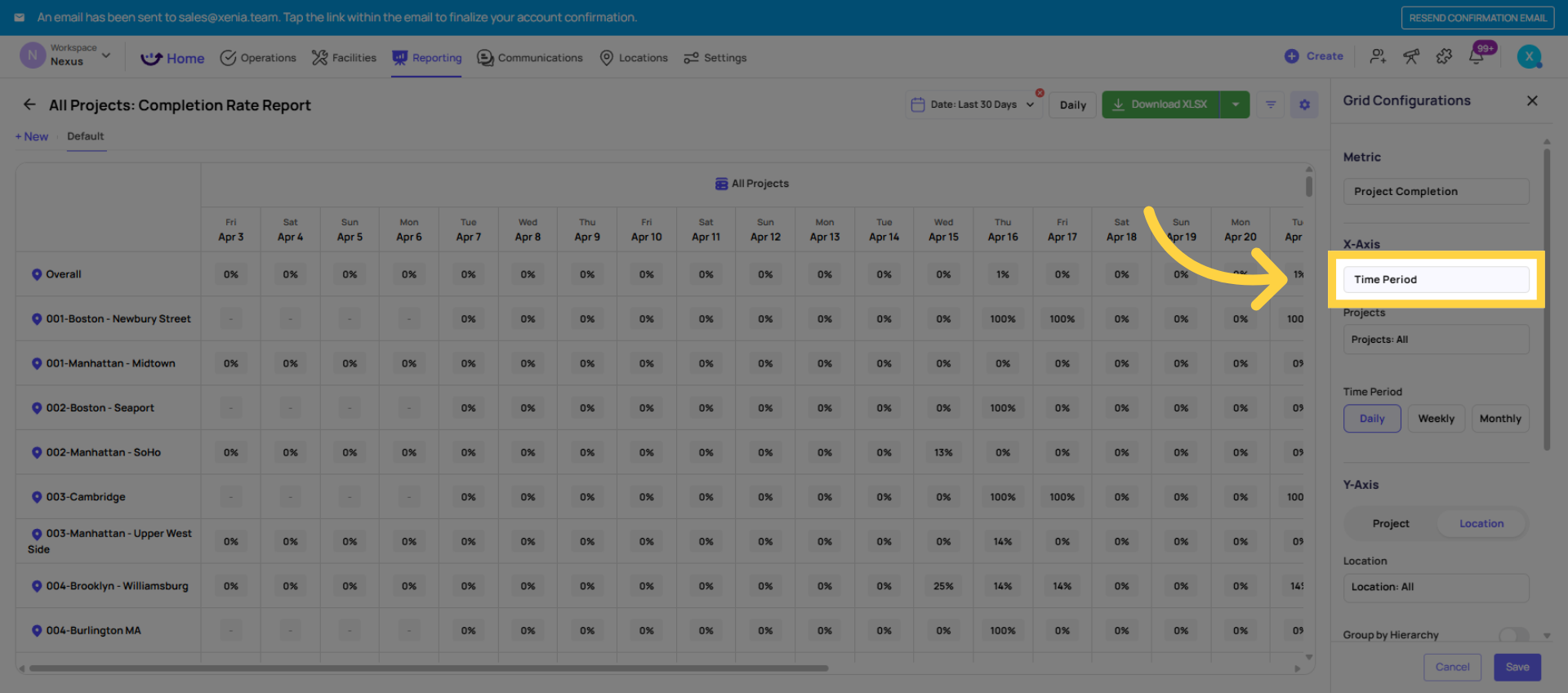 Select Time Period Filter