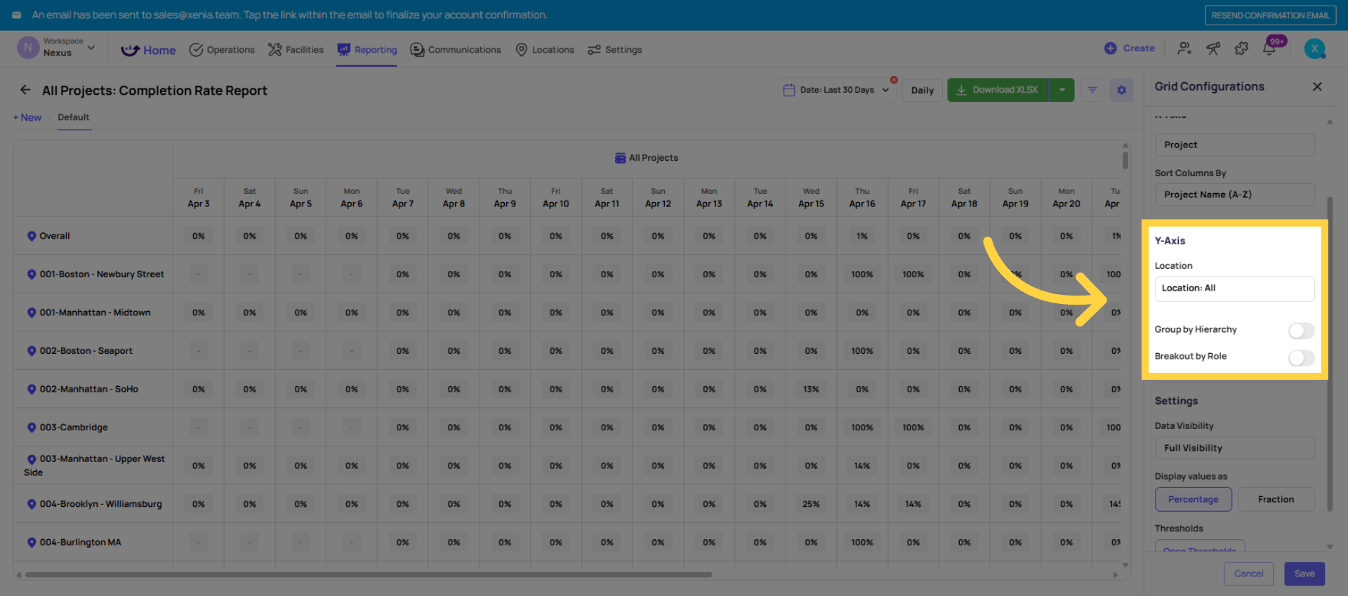 Configure Axis and Grouping