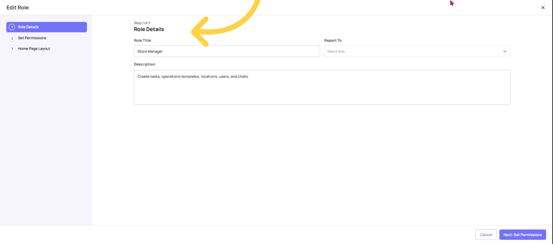 Customize Role Details