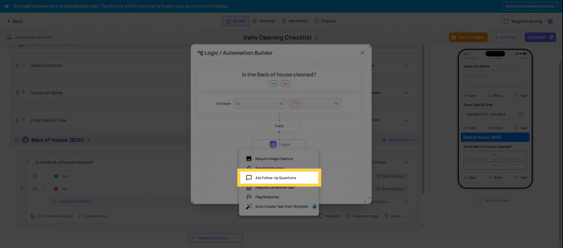 Ask Follow-Up Question Action