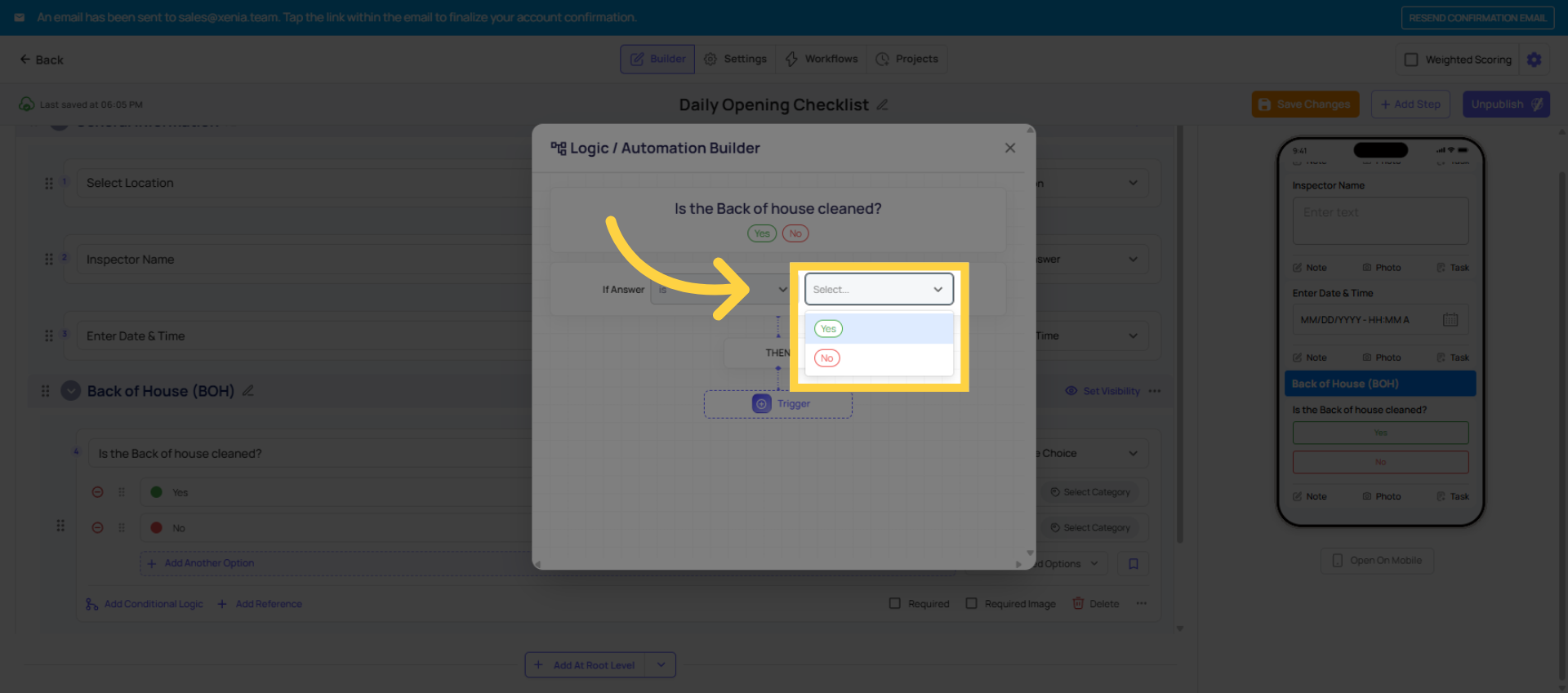 Select Condition Option
