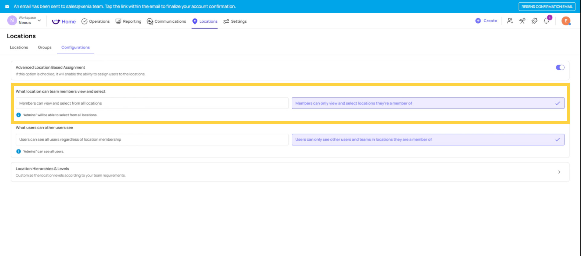 Configure Team Location Views