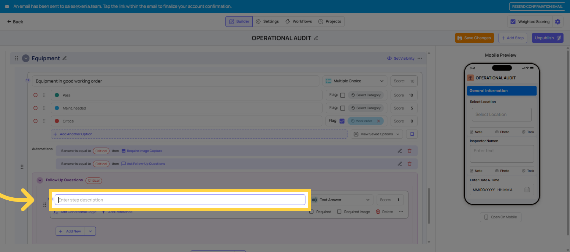 Click Enter Step Description
