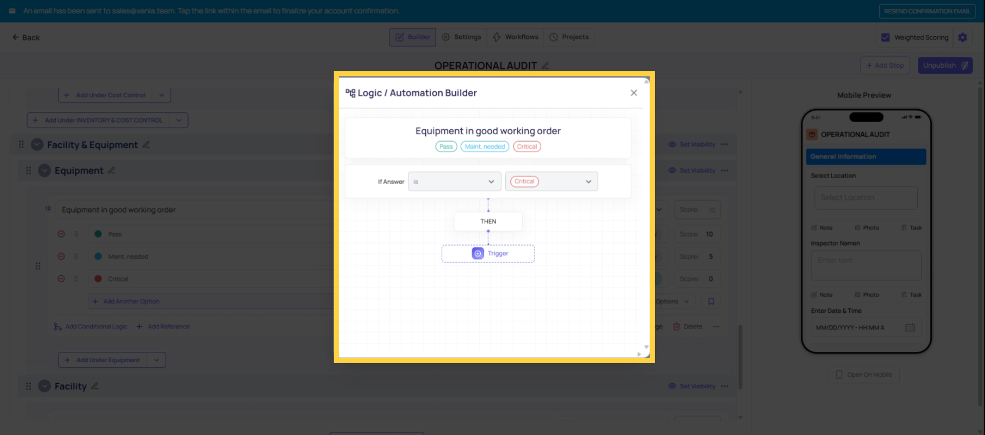 Set And Select Trigger For Failures