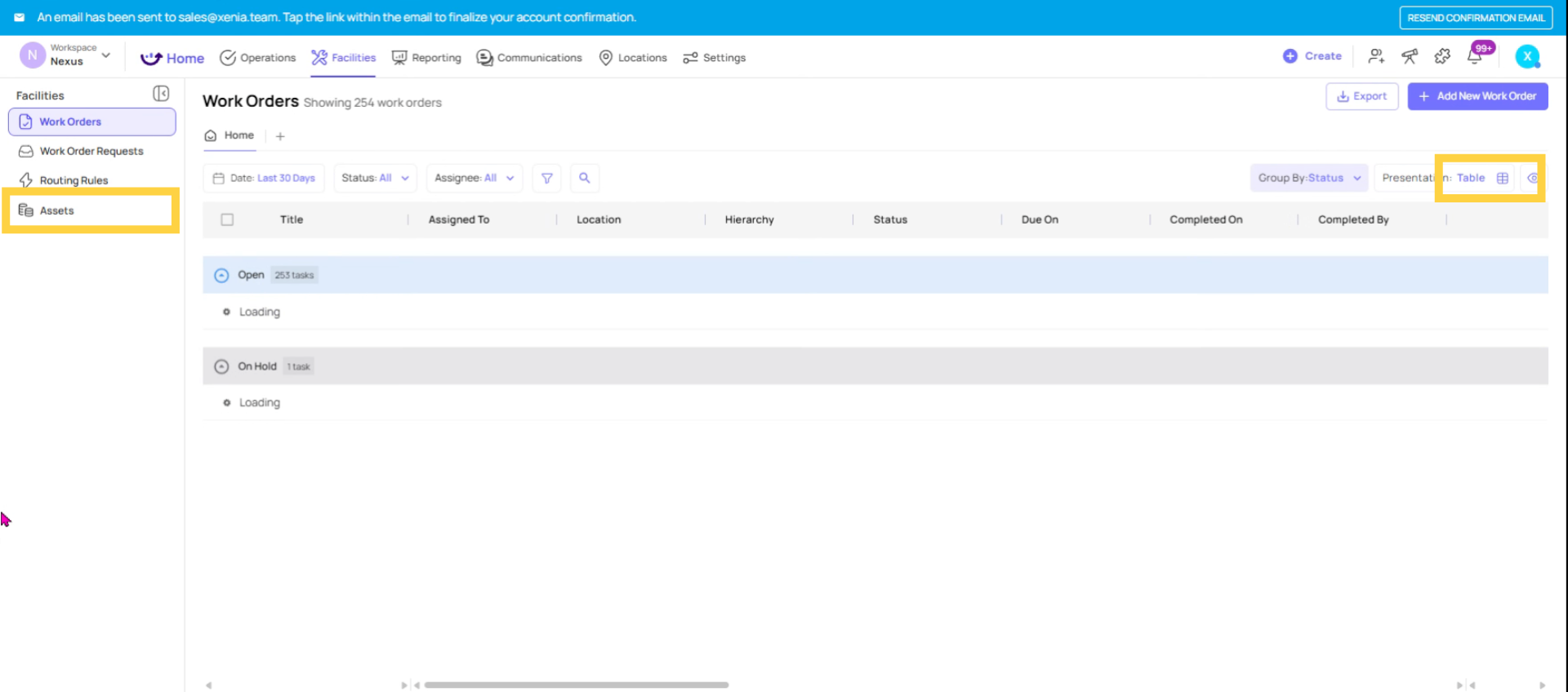 Navigate Asset Setup Tabs