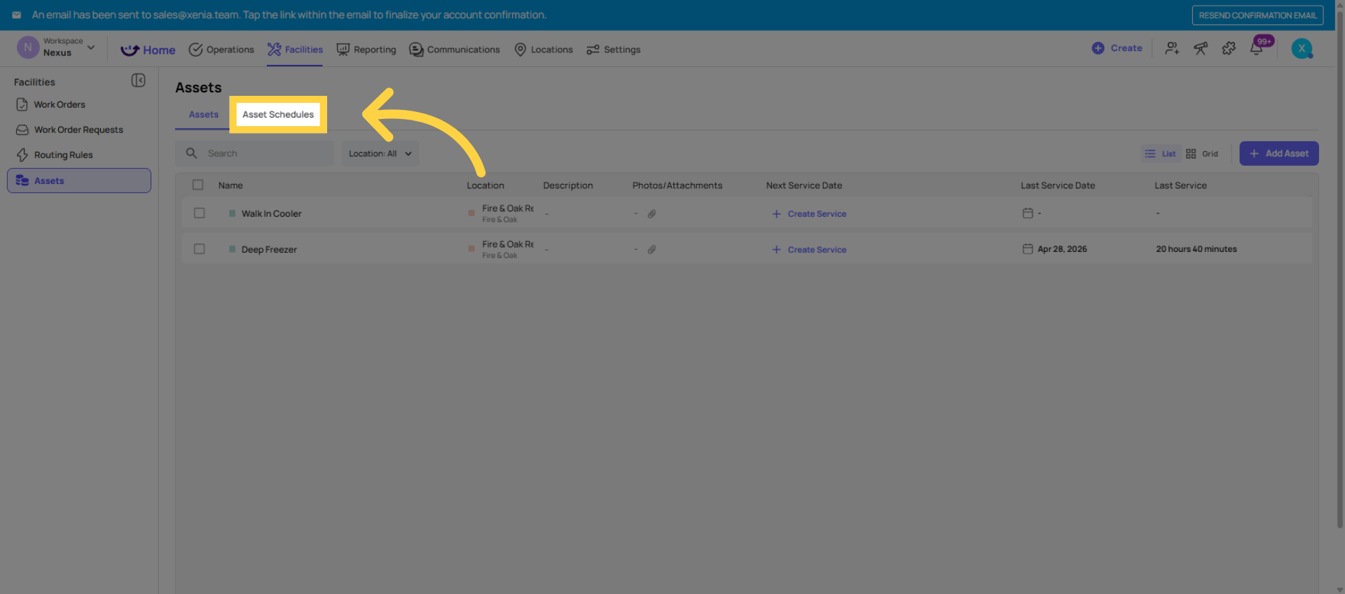 Access Asset Schedules
