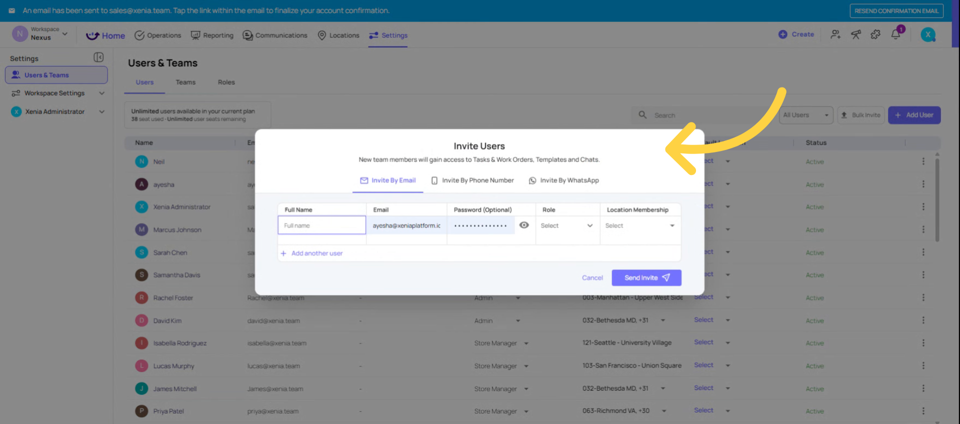 Set Location Membership On Invite