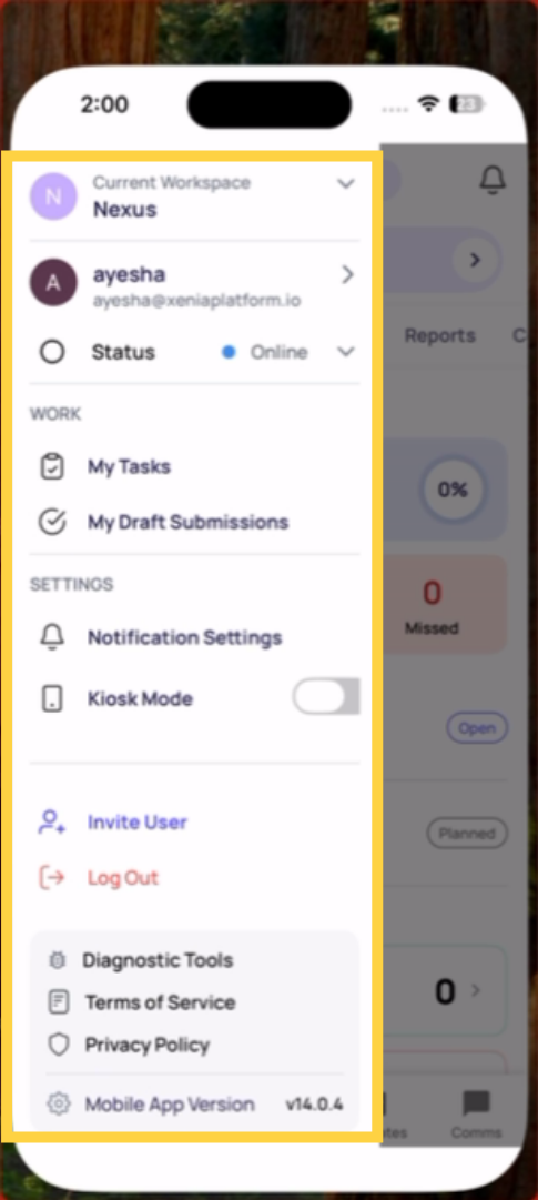 Review Hamburger Menu Overview