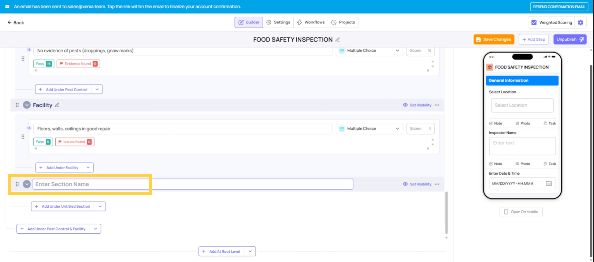Name and Organize Sections
