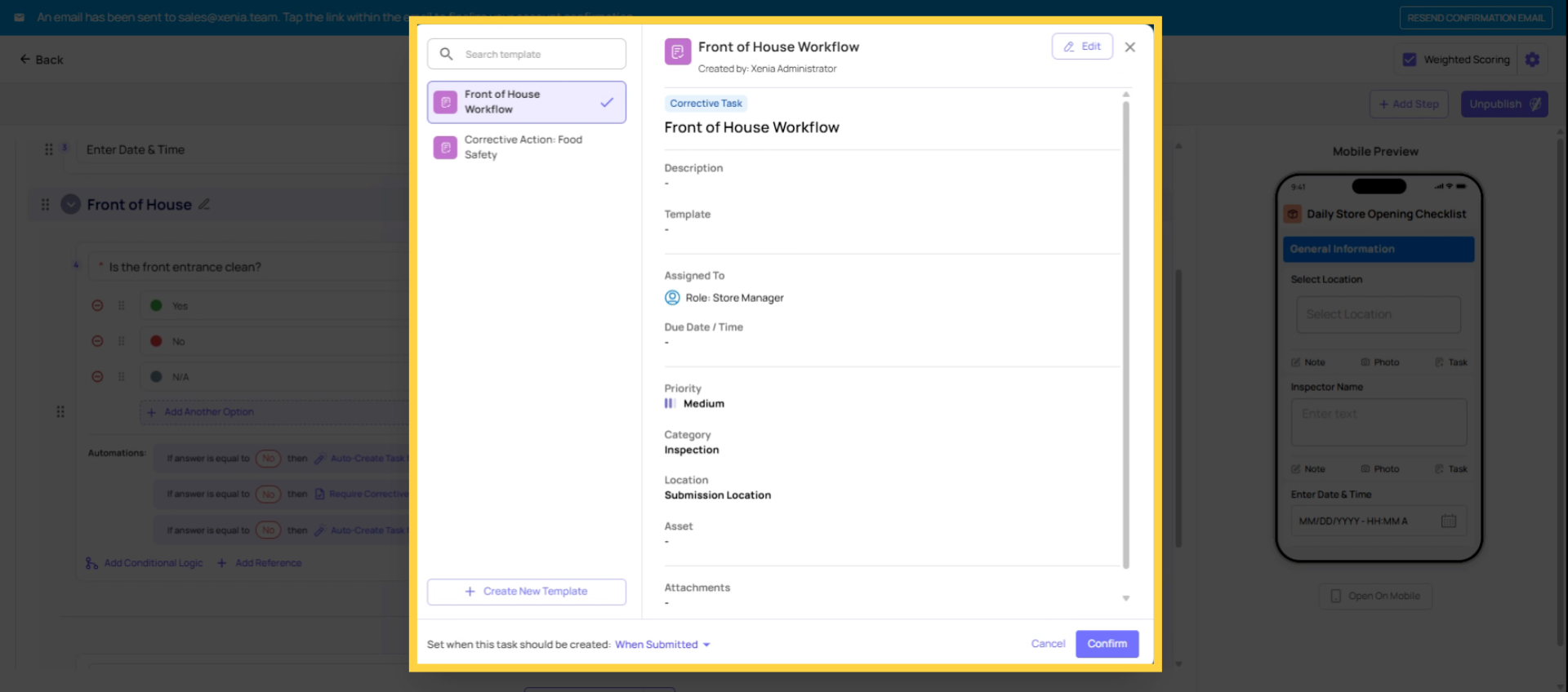Configure Auto Create Template