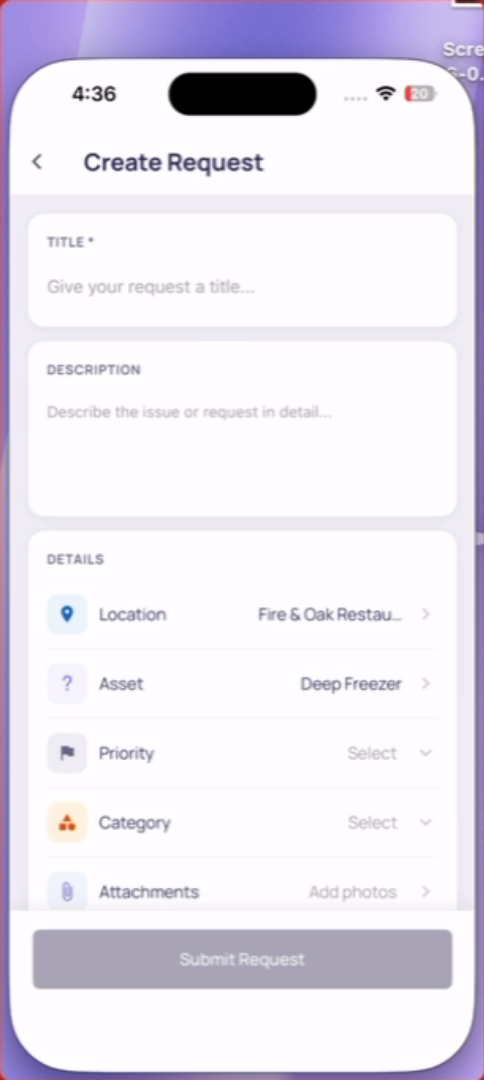 Submit Linked Work Request