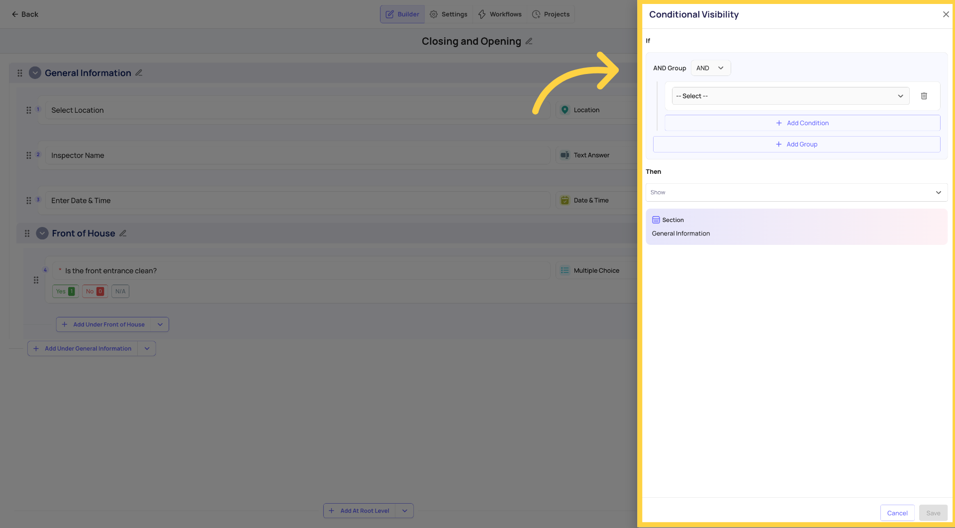 Set Visibility Options