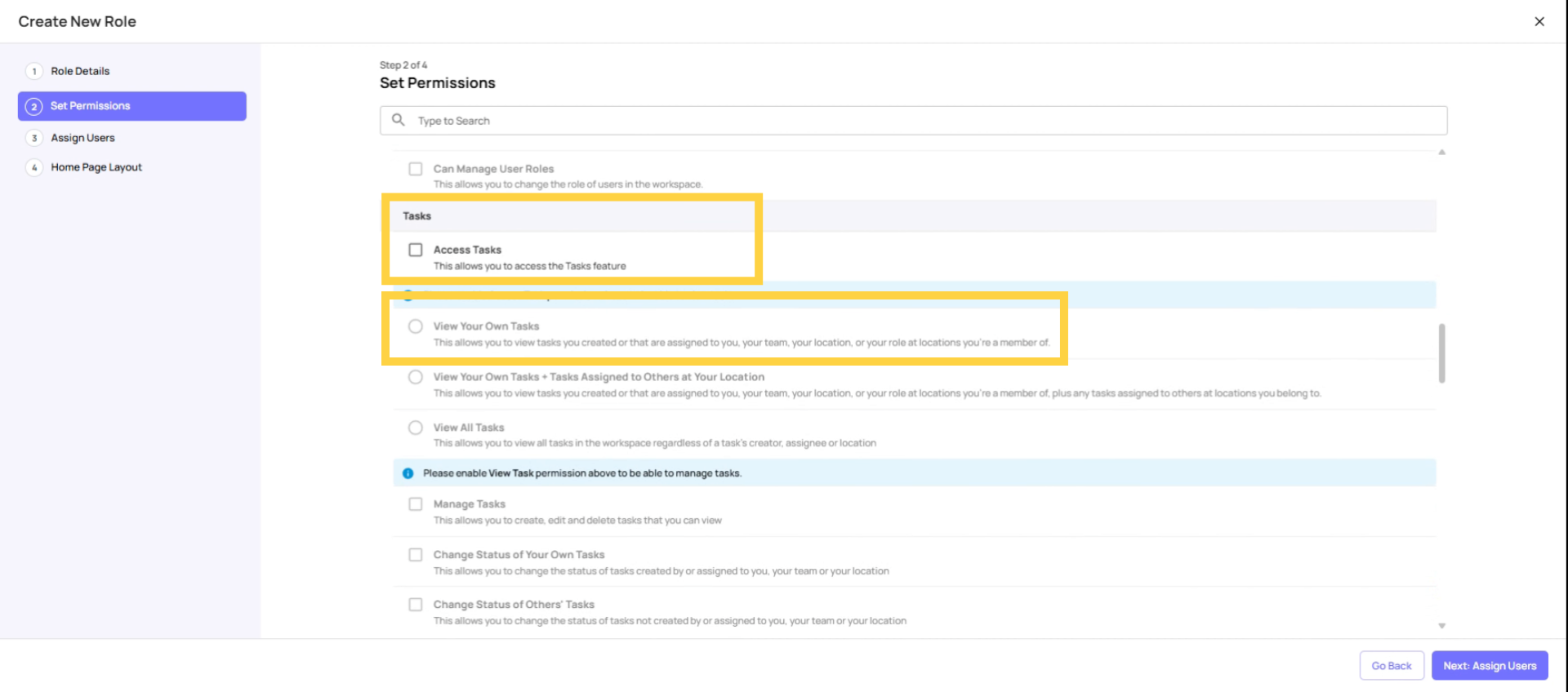 Configure Task Visibility