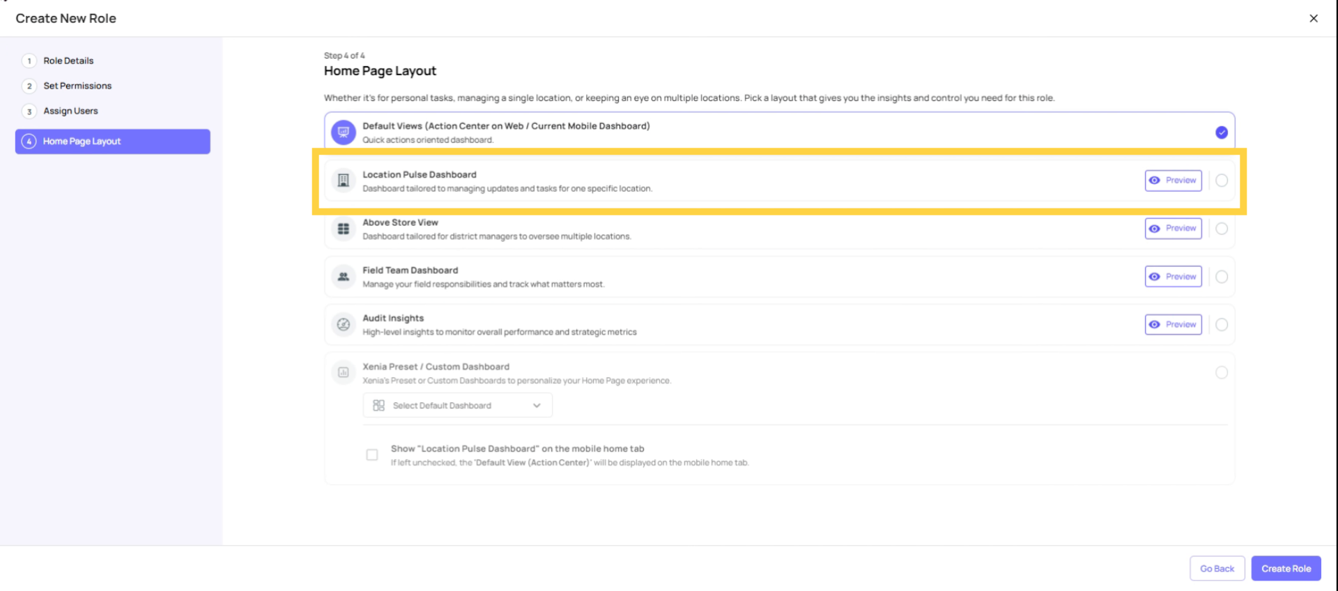 Select Location Pulse Homepage