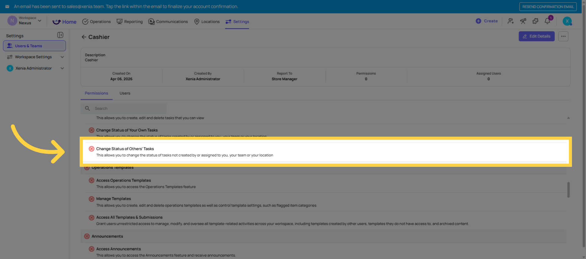 Enable Task Status Change Permission