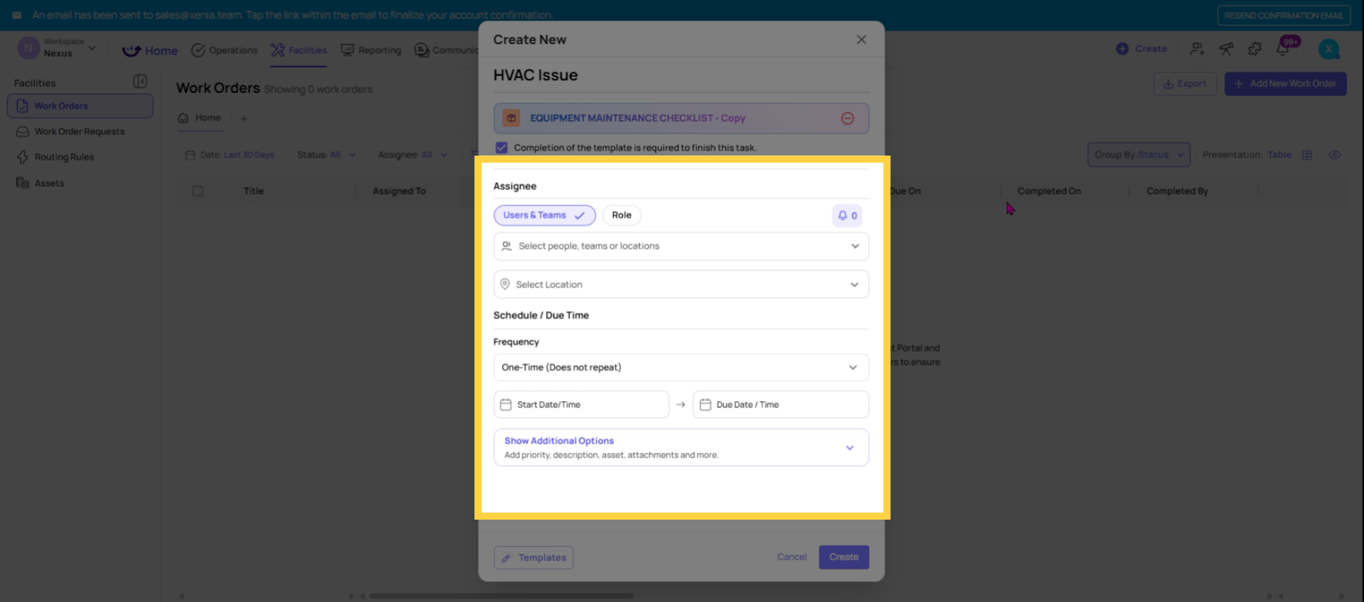 Assign Work Order Role