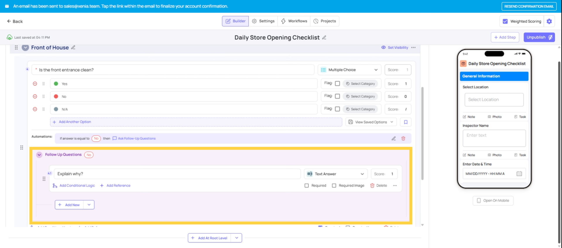 Explain Follow-Up Question Example