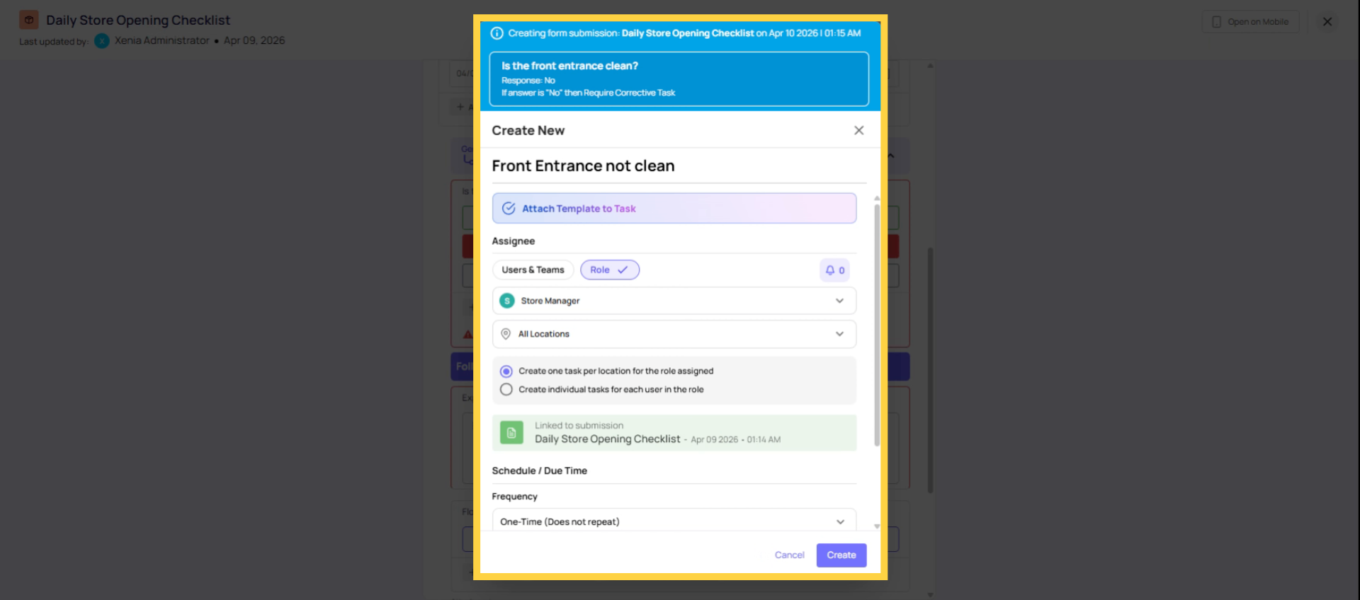 Assign Corrective Task Details