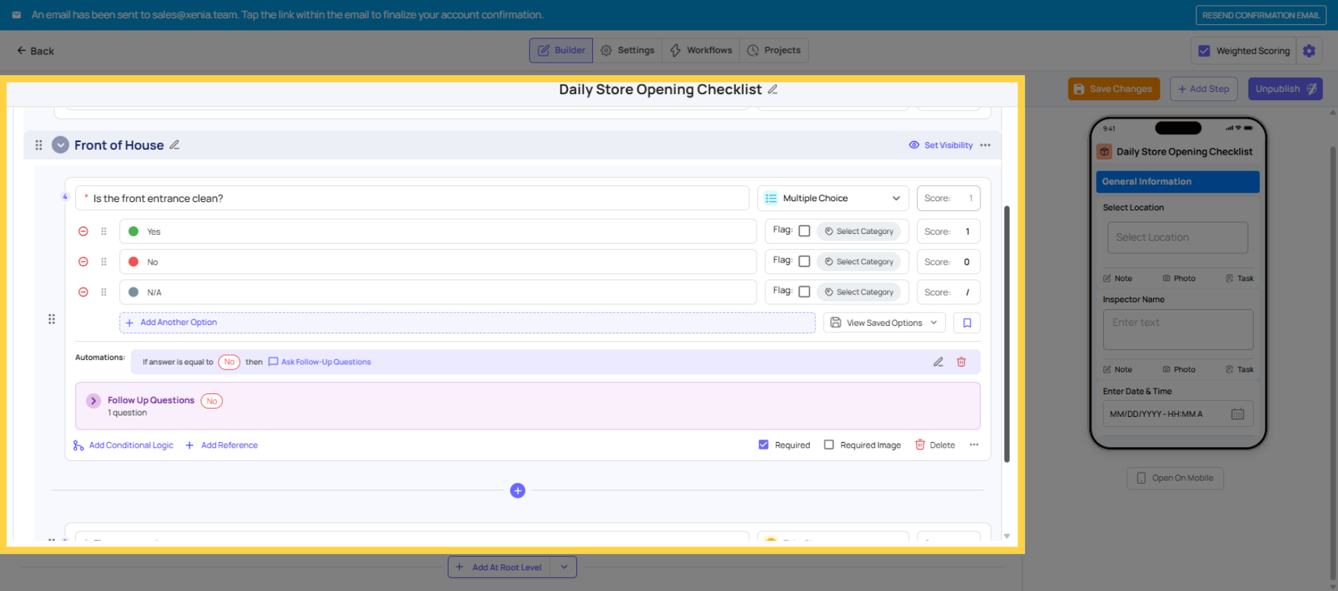 Select Follow-Up Question Type
