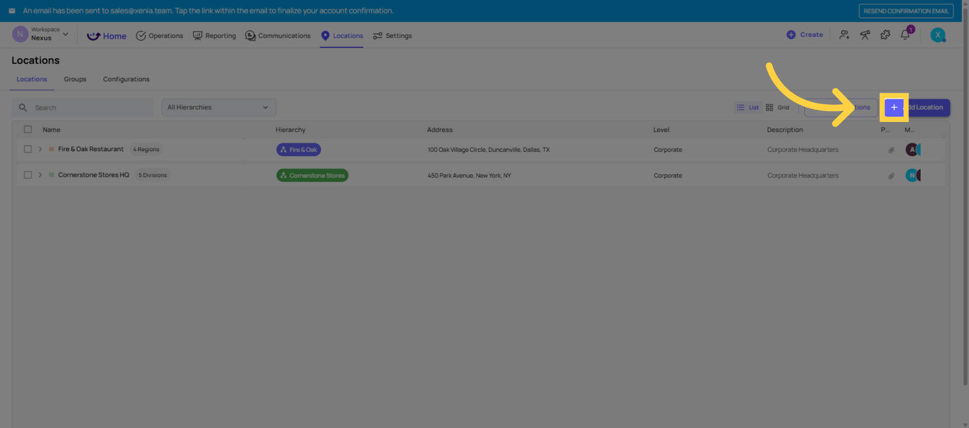 Access Location Setup