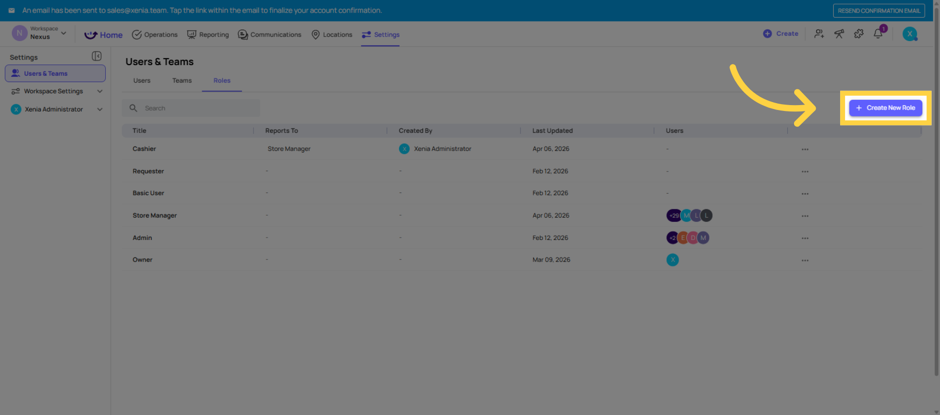 Click Create New Role Button
