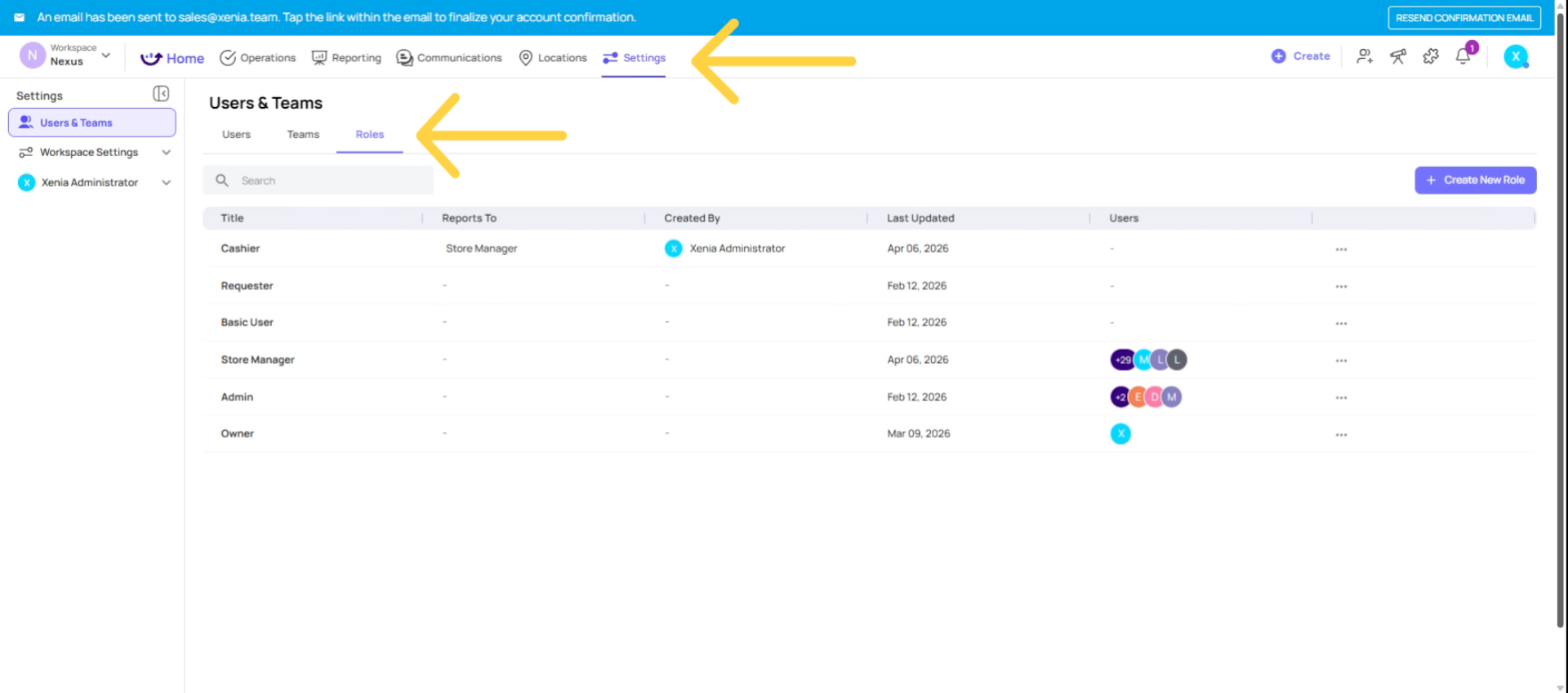 Navigate to Roles Tab