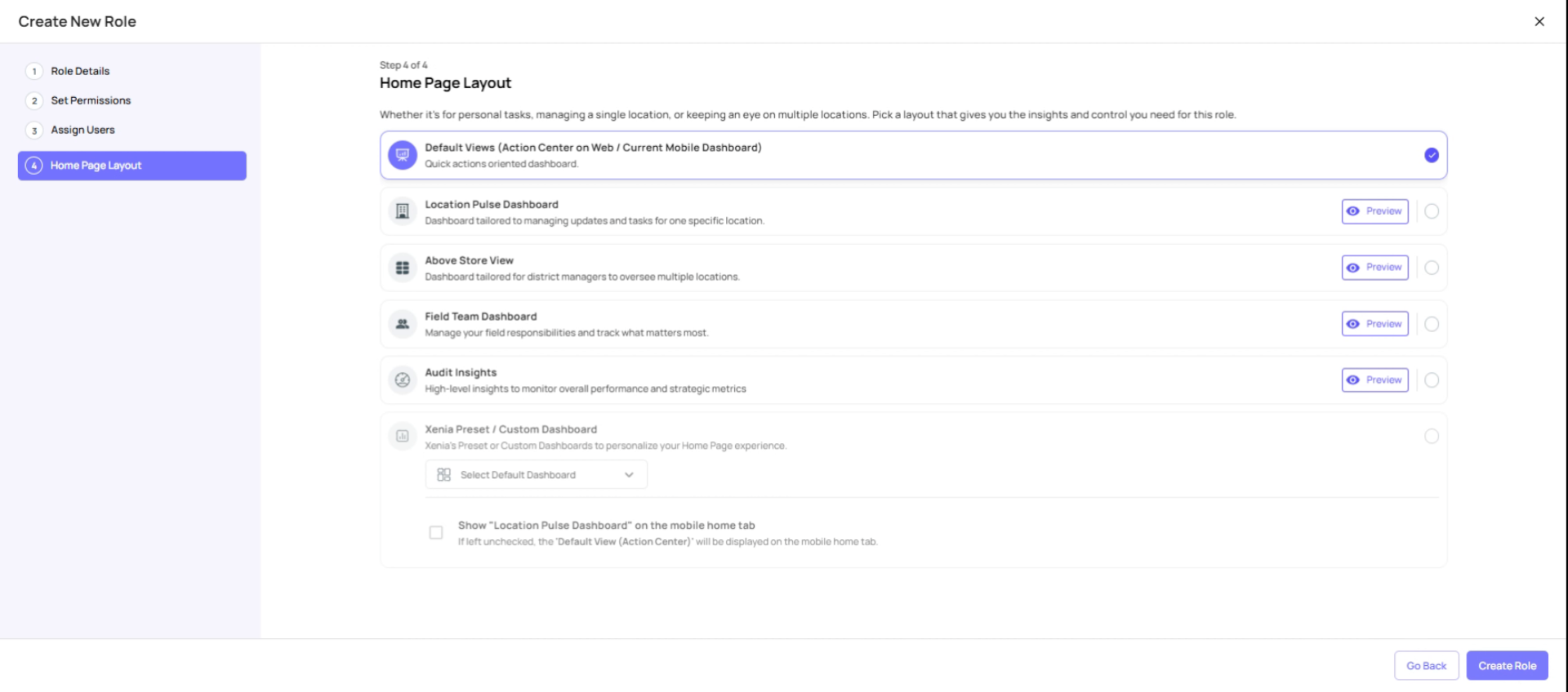 Select Homepage Layout