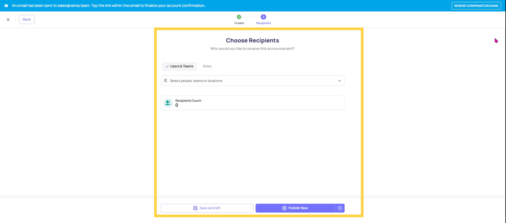 Choose Announcement Recipients