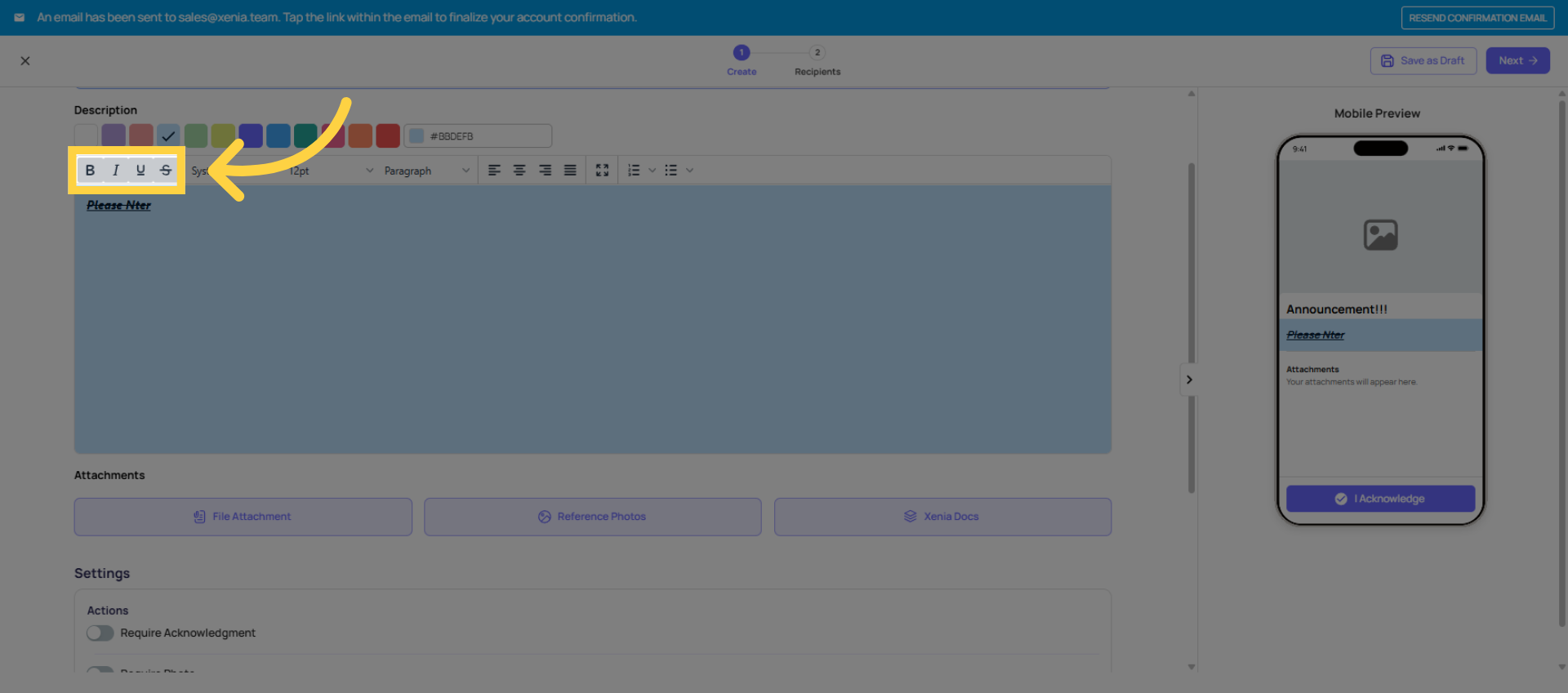 Click Formatting Option