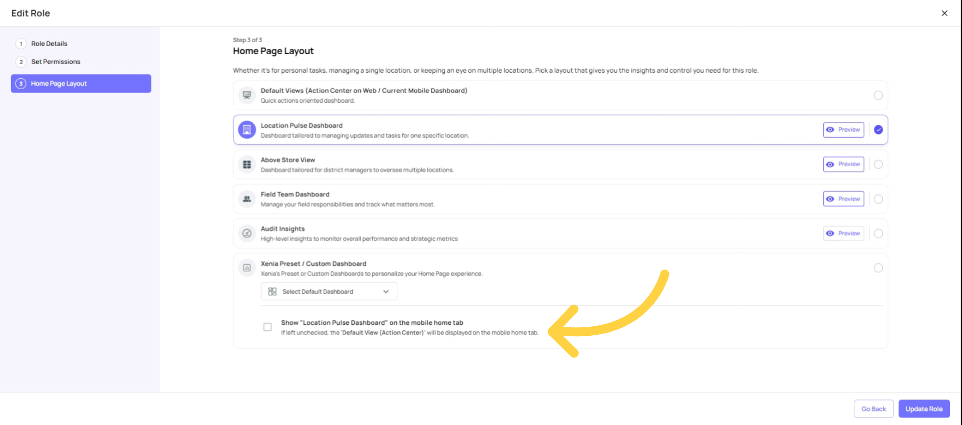 Custom Dashboard Features